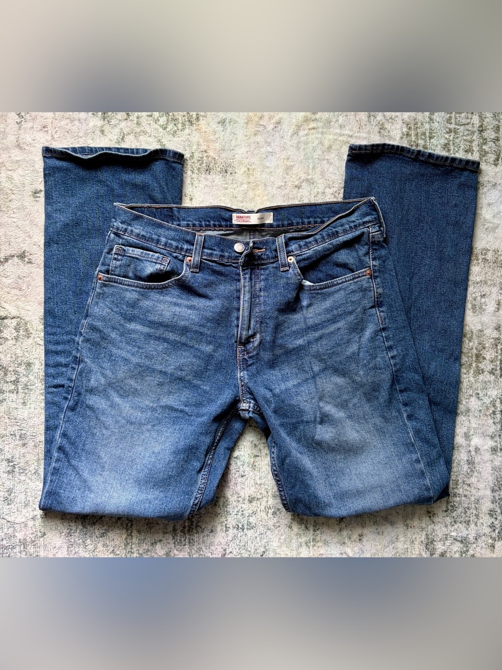 Signature by Levi Strauss & Co. Men's Straight Fit Jeans Blue W32 L32 (2022)